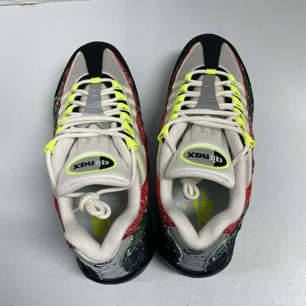 Nike Air Max 95 OG Big Bubble Paisley Neon IQ0620 100 Size 9 Men Bandana Print - Picture 3 of 7